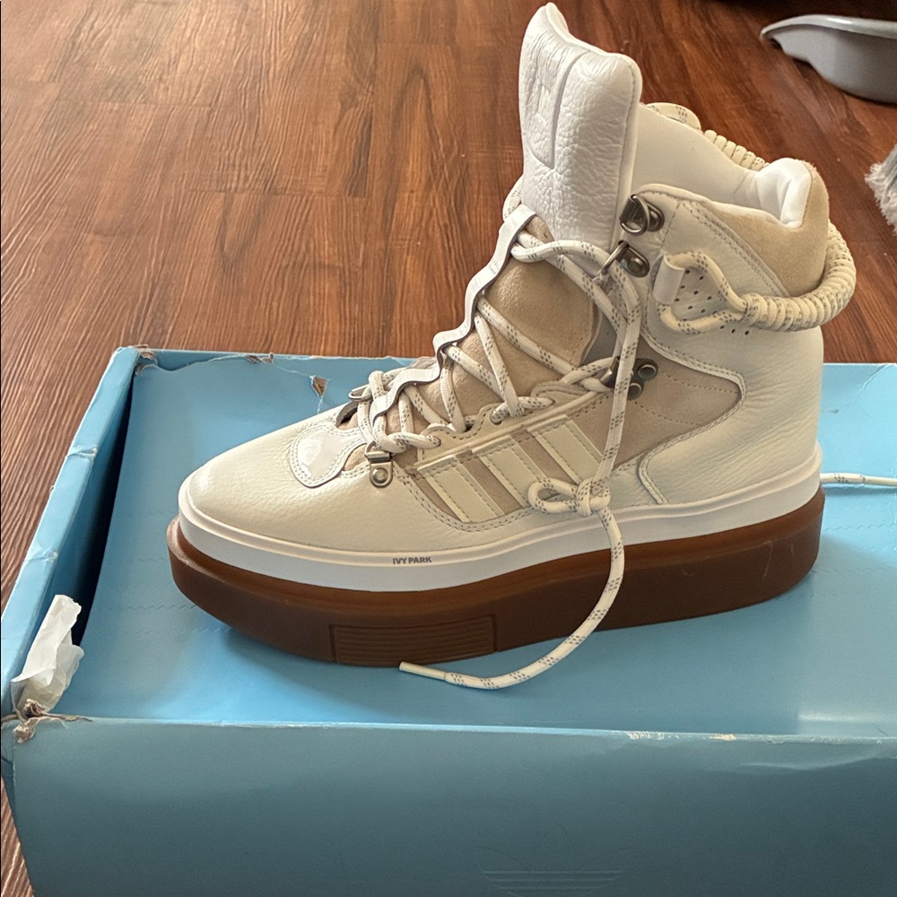 IVY PARK White Lace Up Boots